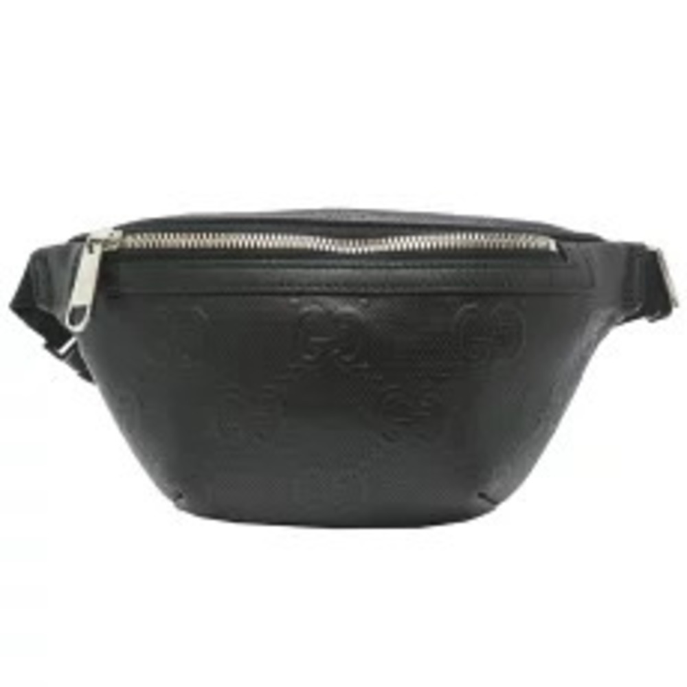 Gucci GG Embossed Belt Bag Waist Leather Black
